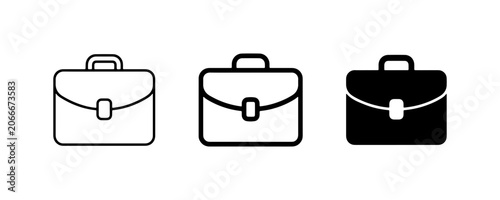 Принти на полотні Briefcase Icons Set: Business Travel, Work, and Professional Carryall Symbols