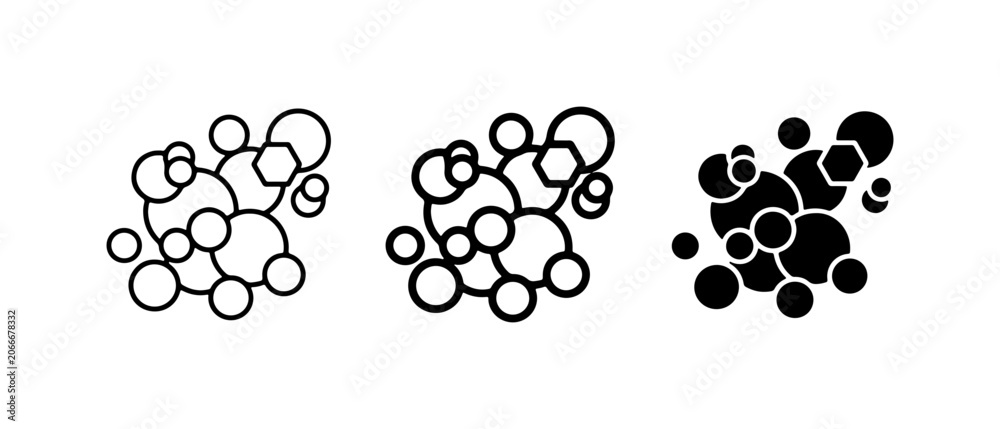 Fototapeta premium Abstract Cluster Icons, Molecular Structure, Network Connections, Science, Technology