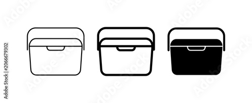 Cuadro en lienzo Cooler Box Icons, Portable Ice Chest Vector Graphics, Outdoor Picnic Container S