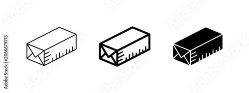 Butter Stick Icons, Food Packaging Vector Graphics, Dairy Product Symbols