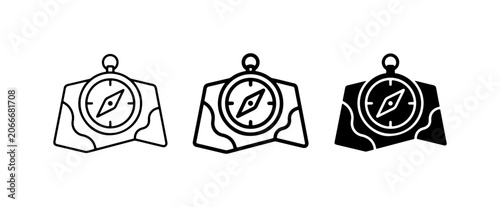 Compass and Map Icons: Navigation, Exploration, and Adventure Symbols