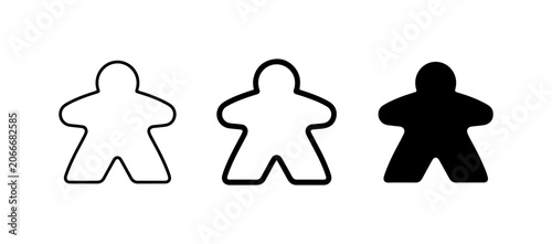 Meeple Icons, Board Game Pieces, Silhouette Figures, Vector Set