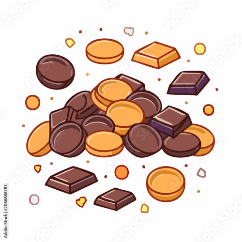 Pile of Chocolate and Caramel Candies