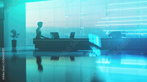 Contemporary office reception desk