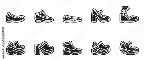 Photos Specialty shoes icon set