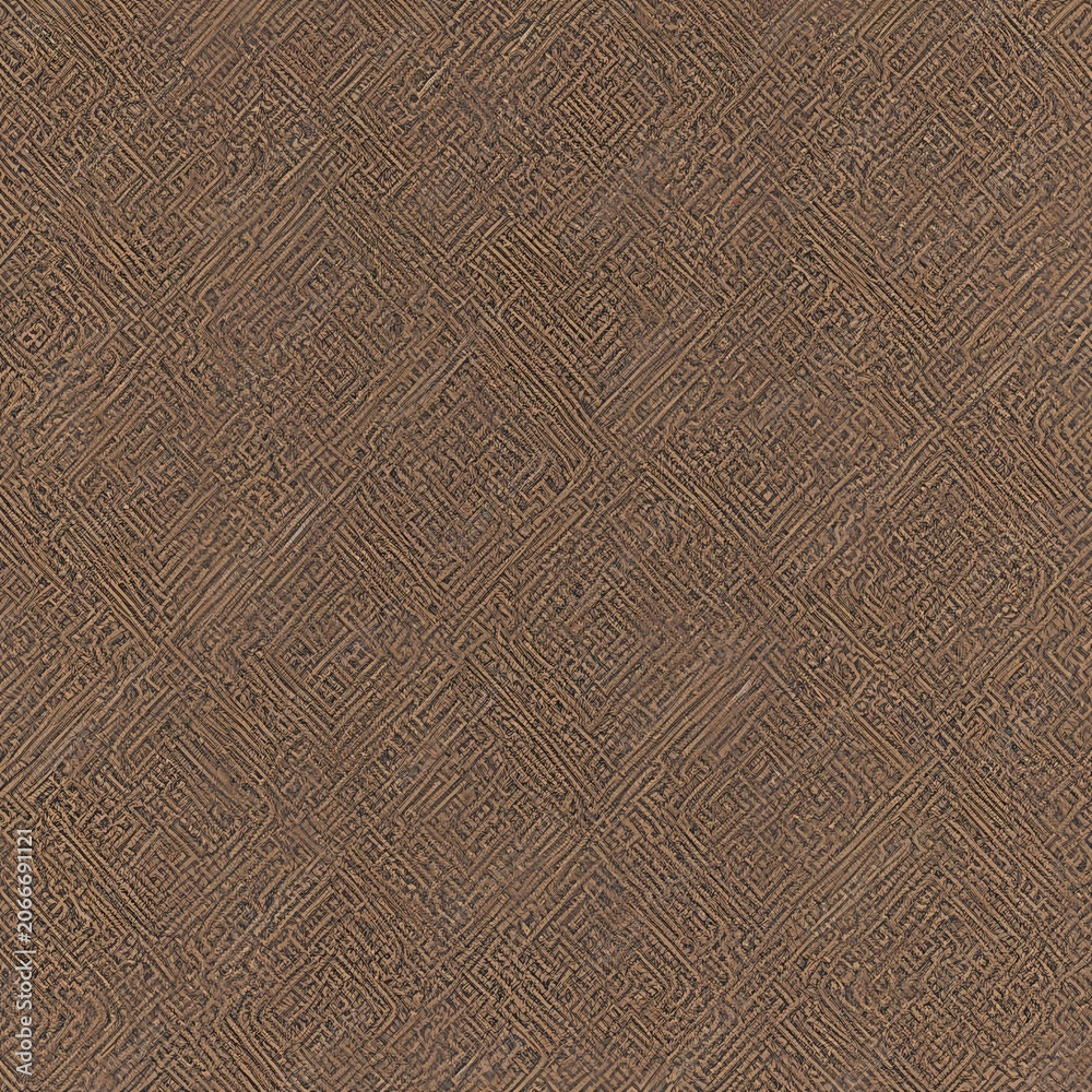 Fototapeta premium Abstract 3D brown rope texture with detailed woven cords and geometric lines generative AI