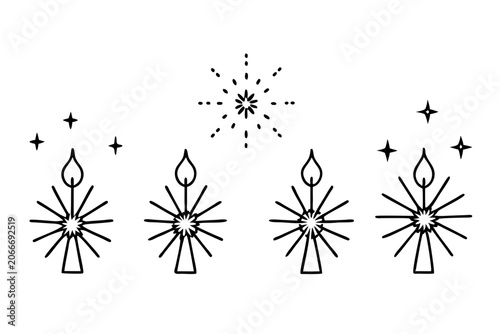 Cozy Holiday Firelight Vector Line  Art