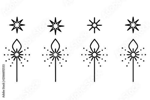 Cozy Holiday Firelight Vector Line  Art
