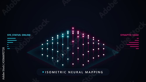 Cognitive Matrix Machine Intelligence Neural Mapping Animation.