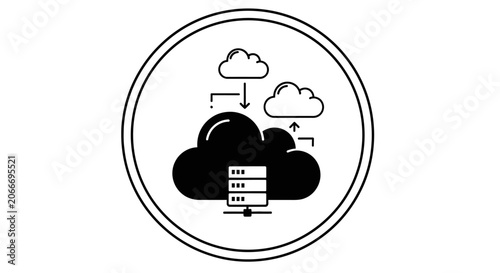 Cloud computing server storage icon.