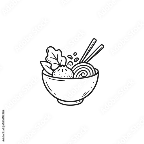 Noodle soup in a bowl.