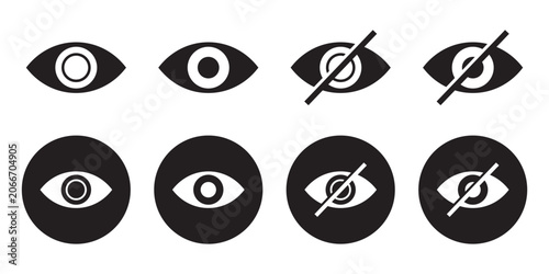 Fotografie Eye see and unsee icon set