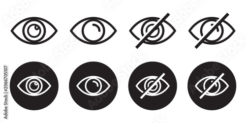 Bild auf Leinwand Hide and unhide icons vector