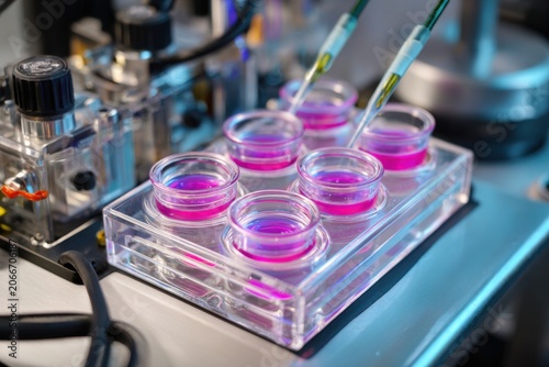 Cell Culture Experiment in a Laboratory Setting.