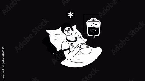 Chemotherapy Black and White Alpha Channel Animation