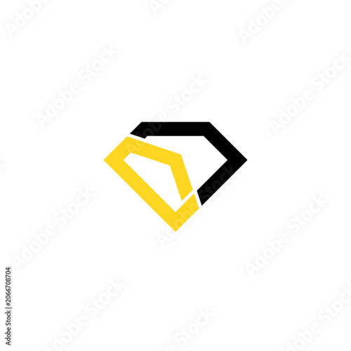 Luxury Letter D and Diamond Logo Design Template, Elegant Gold and Black Monogram Vector Icon