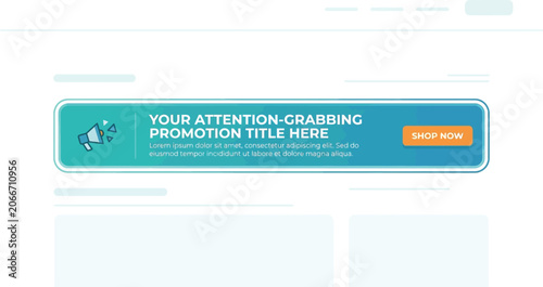 Web banner features a promotional message with a call to action for shopping.
