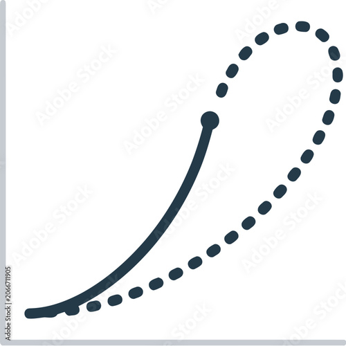 Curve icon displays a line graph trajectory for analytical reporting purposes now.