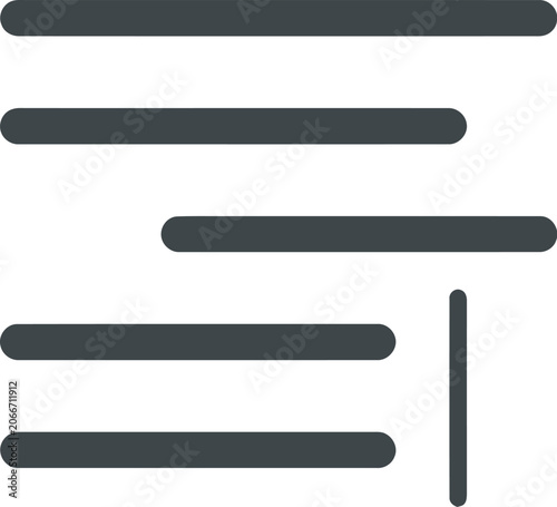 Alignment icon represents the left justified text formatting for document design.