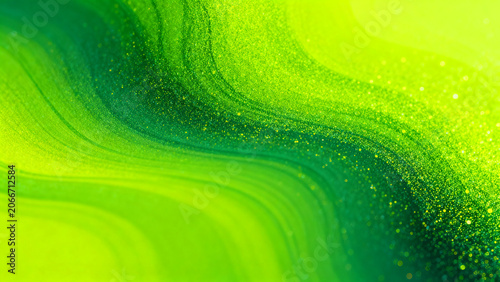 Modern Lime Green Abstract Background with Smooth Flowing Effect