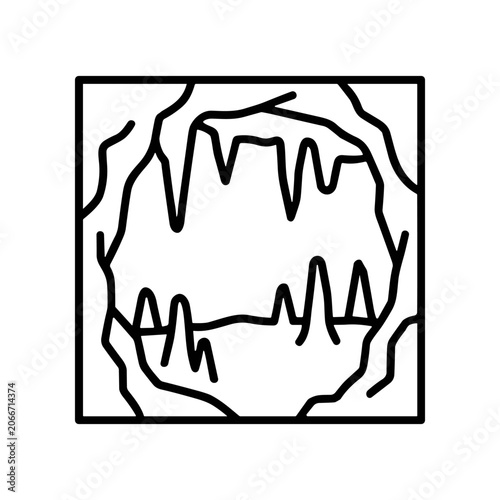 Black lines forming abstract face shape.