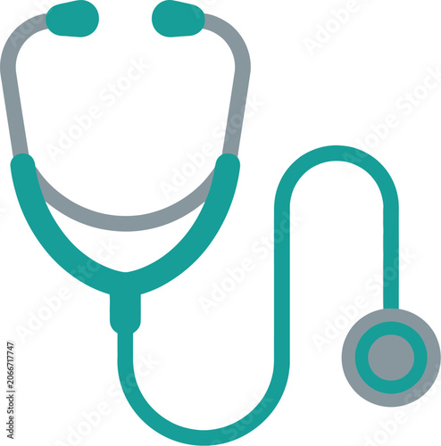 Stethoscope icon represents essential medical equipment used for health diagnostic.