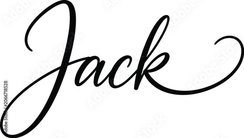Jack written in elegant black cursive calligraphy stands out on a clean white backdrop.
