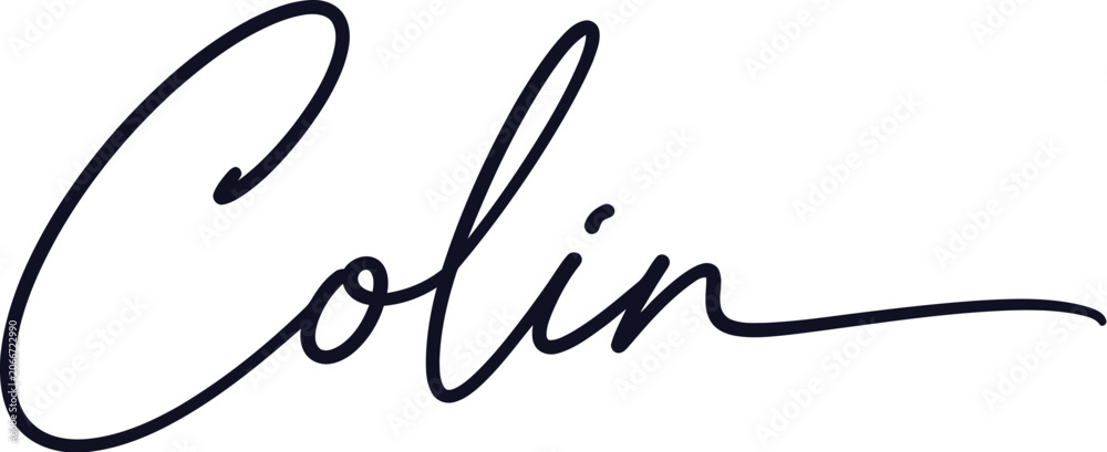 Fototapeta premium Colin appears as a custom handwritten script name isolated on a plain white background.
