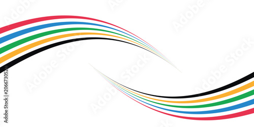 Canvas-taulu Five Color Lines Dynamic Design Colorful modern illustration