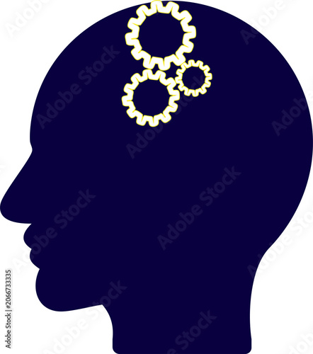 Group of Gears working connected. Creative Mind Concept