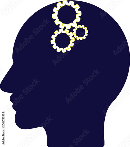 Group of Gears working connected. Creative Mind Concept