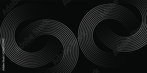 Abstract elegant black background with shiny gold geometric lines. Modern gold diagonal rounded lines pattern. Luxurious style. Suitable for covers, posters, presentations, illustration eps10