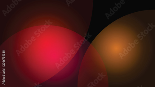 Photos Vibrant red and orange orbs glowing against a dark background