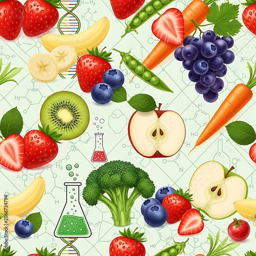 Healthy Food Pattern with Fruits and Vegetables.