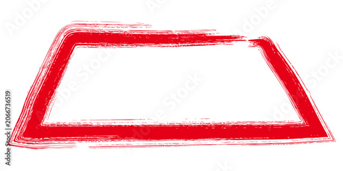Foto Trapezium shape by grunge brush red marker