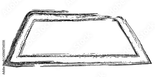 Fotografie black grunge brush marker trapezium shape