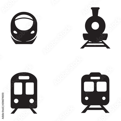 Tram transportation icon minimal city transit railway illustration design