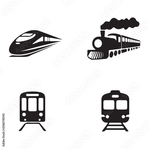 Passenger train icon minimal railway public transportation illustration design