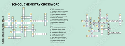 School chemistry crossword puzzle with clues and answers  