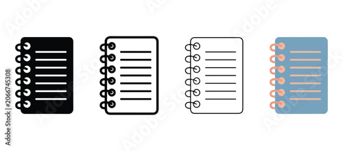 Foto Notebook notepad spiral bound journal paper mockups isolated on white background