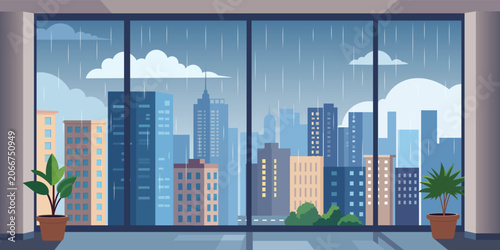 Tableau sur toile building view on condominium rainy season