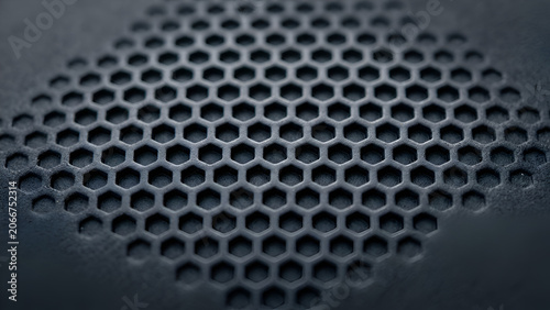 Abstract Hexagonal Grid Pattern - Dark Textured Surface Background