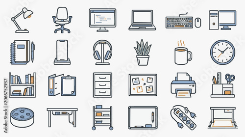 Quadro su tela Office Essentials Icon Set.