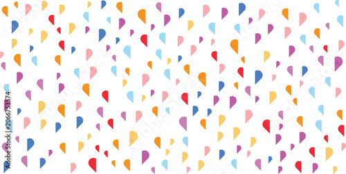 Colorful abstract vector background with scattered semicircle shapes in various colors