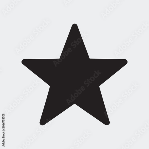 Bold Black Star Silhouette on Neutral Background
