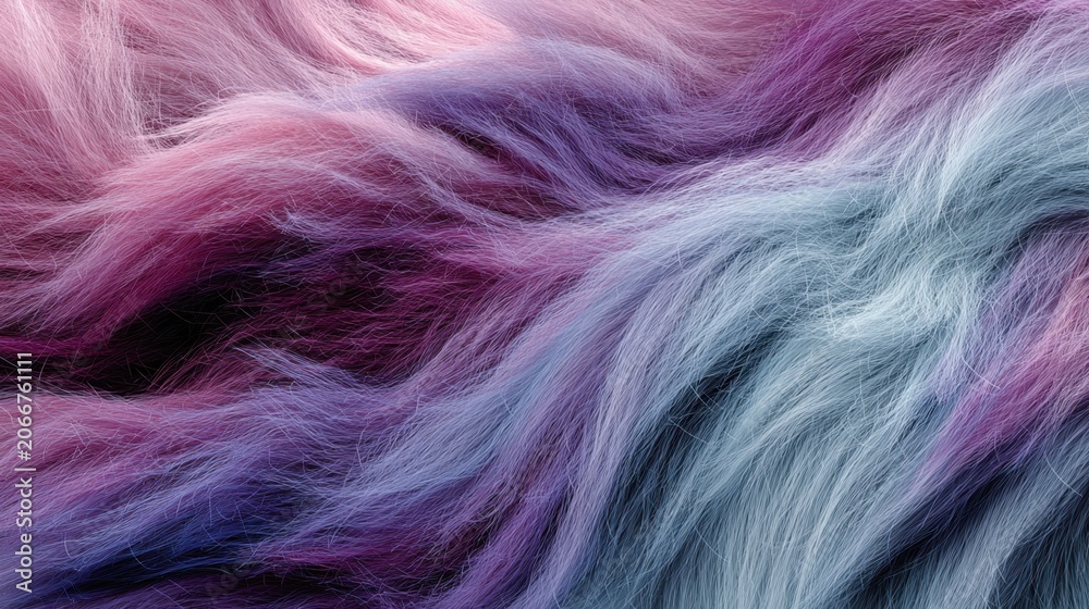 Obraz premium Pastel Fur Waves In Pink Purple And Blue Tones
