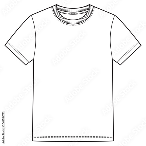 Black and white illustration of a shortsleeved tshirt
