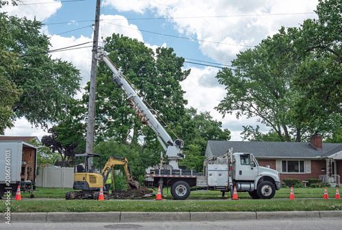 Electric Line Repair after Storm