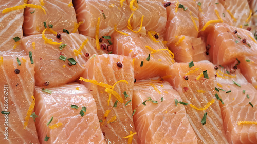 Close-up shot of salmon - Italian fish