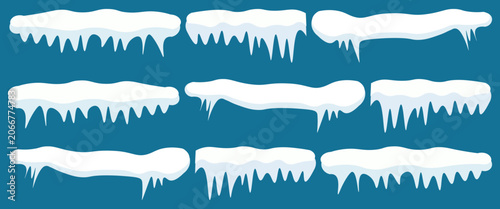 фотографія Set of snow icicles